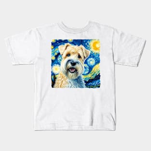 Starry Soft Coated Wheaten Terrier Dog Portrait - Pet Portrait Kids T-Shirt